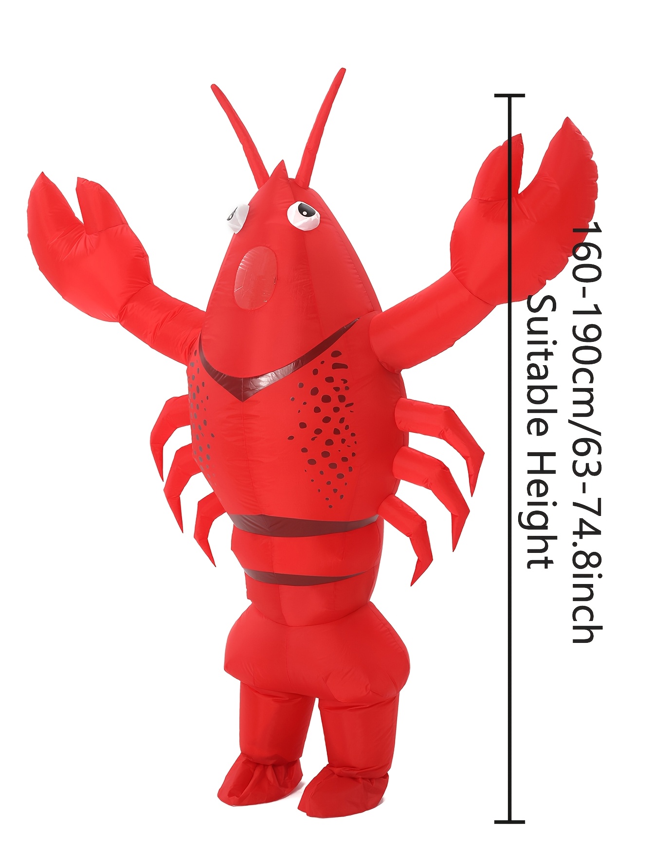 Red Lobster-Shaped Inflatable Costume for Adults, Halloween